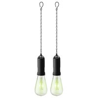 2x stuks groene solar tuinverlichting hanglampen kunststof 20 cm