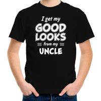 Good looks from my uncle cadeau t-shirt zwart voor kinderen - thumbnail