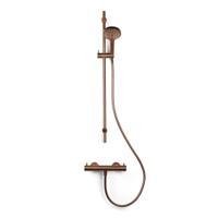 Blue Label Brondby Douchethermostaat Glijstangset | Opbouw | 90 cm | Rond | Geborsteld brons