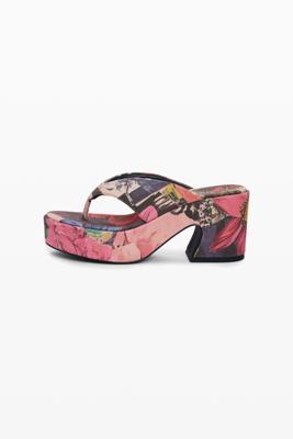 Platform sandaal met print - RED - 38