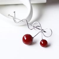 Sweet Fashion Design romantische vrouwen Cherry vormige Bow haarspeld elegante twist Hair clip hoofdtooi (zilver)