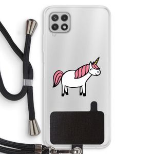 Eenhoorn: Samsung Galaxy A22 4G Transparant Hoesje met koord