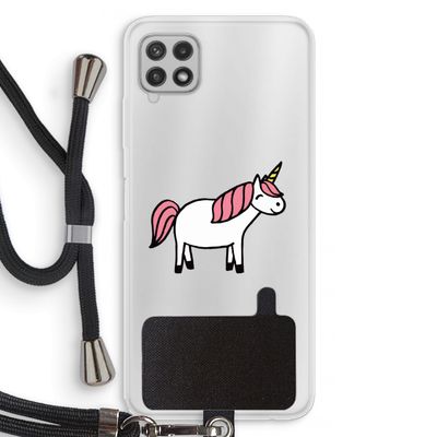 Eenhoorn: Samsung Galaxy A22 4G Transparant Hoesje met koord