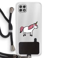 Eenhoorn: Samsung Galaxy A22 4G Transparant Hoesje met koord