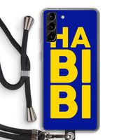 Habibi Blue: Samsung Galaxy S21 Plus Transparant Hoesje met koord