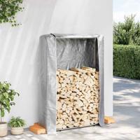 VidaXL Haardhoutrek met regenhoes 100x25x150 cm gegalvaniseerd staal