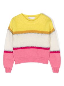 Monnalisa pull colour block en laine mélangée - Jaune