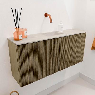 Toiletmeubel Mondiaz Joya Dlux | 90 cm | Meubelkleur Dusk | Faye wastafel Ostra Wasbak Midden | Zonder kraangat(en)