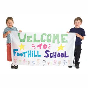 Colorations - versier je eigen nylon banner groot wit , set van 2
