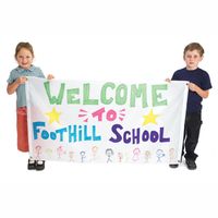 Colorations - versier je eigen nylon banner groot wit , set van 2
