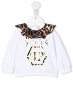 Philipp Plein Junior sweat à col volanté - Blanc - thumbnail