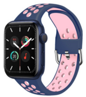 Siliconen sportband met gesp - Blauwpaars + Roze - Geschikt voor Apple Watch 42mm / 44mm / 45mm / 49mm