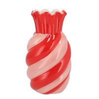 Bloemenvaas Sweety - boeket vaas - keramiek - roze/rood - 13 x 23 cm