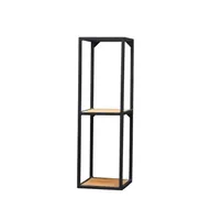 Wandrek 2 vaks zwart staal met mangohout 20x20x65cm