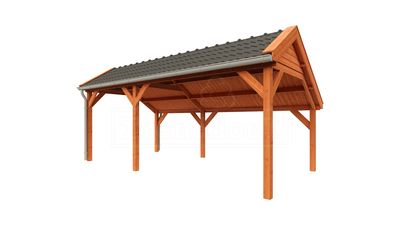Trendhout Lariks/ Douglas Kapschuur de Deel 630x340 cm- Kapschuurdak- Onbehandeld lariks Douglas hout- Trendhout