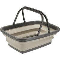 Wasmand/boodschappen mand opvouwbaar met hengsel - kunststof - 30L - beige - 38 x 28 x 15 cm