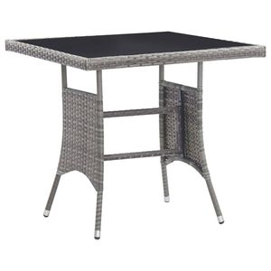 vidaXL Tuintafel 80x80x74 cm poly rattan antraciet