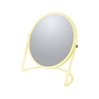Make-up spiegel Cannes - 5x zoom - metaal - 18 x 20 cm - geel - dubbelzijdig - Make-up spiegeltjes - thumbnail