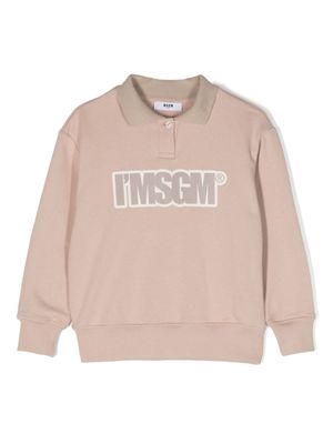 MSGM Kids sweat à logo imprimé - Tons neutres
