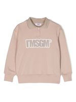 MSGM Kids sweat à logo imprimé - Tons neutres