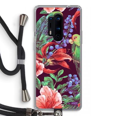 Papegaaien: OnePlus 8 Pro Transparant Hoesje met koord