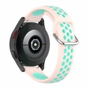 Siliconen sportbandje met gesp - Roze + turquoise - Samsung Galaxy Watch - 42mm