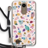 Terrazzo Memphis Pink: LG K10 (2017) Transparant Hoesje met koord