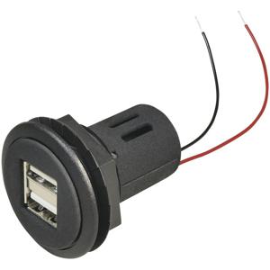 ProCar Power USB Doppelsteckdose 12-24 V USB-aansluiting voor in de auto Stroombelasting (max.): 5 A Geschikt voor USB-A Stopcontact 12 V naar 5 V, 24 V naar 5
