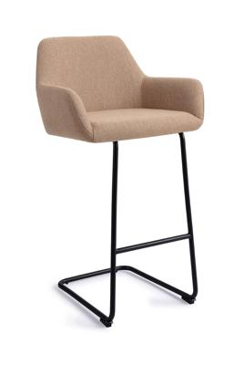 Jesper Home Barkruk 'Hiroo' Arch Black, kleur Whisper Wheat (zithoogte 76cm)