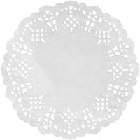 60x Bruiloft/trouwerij placemats wit 35 cm met kanten uitsnede   -