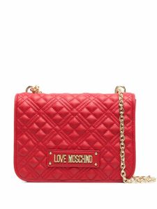 Love Moschino sac porté épaule matelassé à plaque logo - Rouge