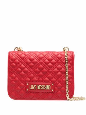 Love Moschino sac porté épaule matelassé à plaque logo - Rouge