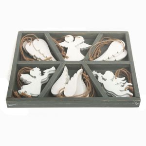 Small Foot - houten kersthangers engel, 18st.