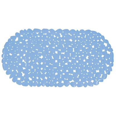 Douche/bad anti-slip mat badkamer - pvc - lichtblauw - 39 x 99 cm - ovaal