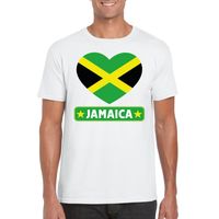 Jamaica hart vlag t-shirt wit heren