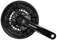 Crankstel 6/7/8 speed Shimano Tourney FC-TY501 met 170mm crankarm 42 x 34 x 24T met kettingscherm - zwart