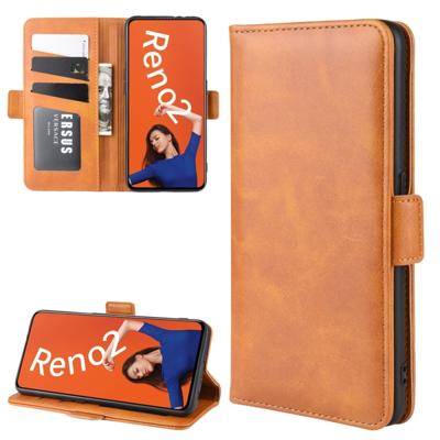 Voor OPPO RENO2 Wallet stand lederen mobiele telefoon geval met portemonnee & houder & kaartsleuven (geel) Voor OPPO RENO2 Wallet stand lederen mobiele telefoon geval met portemonnee & houder & kaartsleuven (geel)