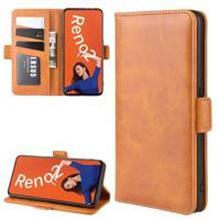 Voor OPPO RENO2 Wallet stand lederen mobiele telefoon geval met portemonnee & houder & kaartsleuven (geel)
