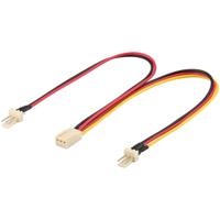 Goobay 3-pin y-kabel (zwart/rood, 0,22 meter)