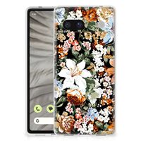 TPU Case voor Google Pixel 7A Dark Flowers - thumbnail