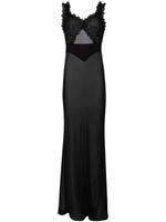 RTA ruffled sheer silk maxi dress - Noir - thumbnail