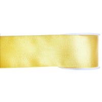 1x Gele satijnlint rollen 2,5 cm x 25 meter cadeaulint verpakkingsmateriaal   -