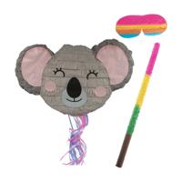 Verjaardag Pinata Koala - 42 x 25 cm - papier - set met stok en masker - thumbnail