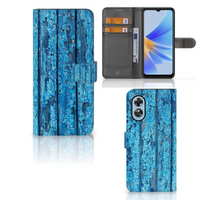 OPPO A17 Book Style Case Wood Blue