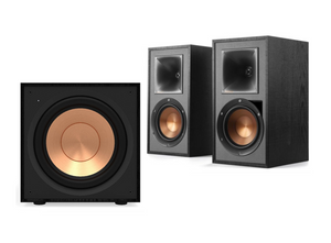 Klipsch R-51pm Draadloze boekenplank speakers + Klipsch R-101SW Subwoofer