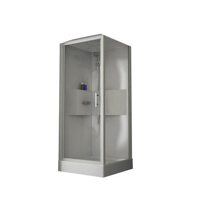 Nemo Start - Lilou Plus - complete douchecabine - 1 draaideur - 6mm veiligheidsglas - omkeerbaar - douchebak acryl 90x90cm - met dak - regendouche - helder wit CLLGF90TF-1AA