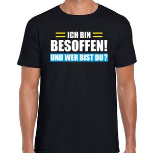 Apres ski t-shirt Ich bin besoffen zwart heren - Wintersport shirt - Foute apres ski outfit