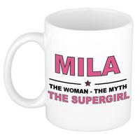 Mila cadeau mok - Woman Myth Supergirl - naam koffiemok - 300 ml - collega - moederdag