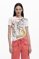 Arty gezichten T-shirt - WHITE - XS