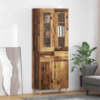 Hoge kast met lade Oud Hout 69,5 x 34 x 180 cm Bewerkt hout